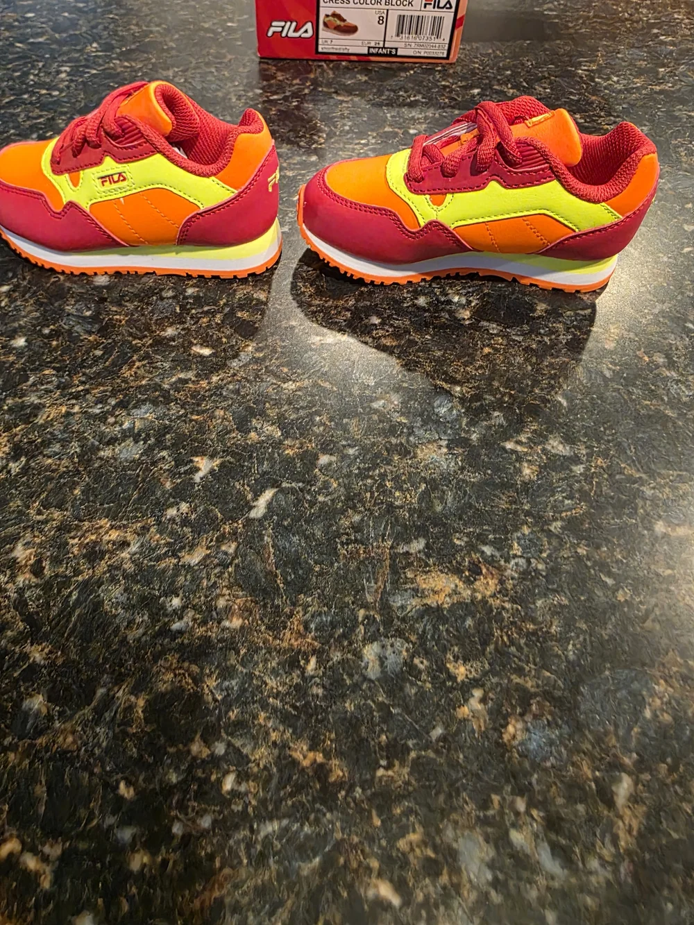 Fila Kids' Neon Orange & Pink Athletic Sneakers